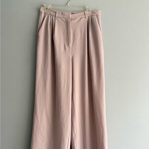 High-Rise Wide-Leg Dress Pants in Dusty Pink